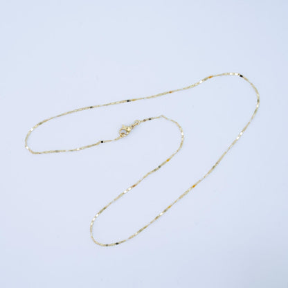14K Gold Filled 1.4mm Flat Mariner Chain Link Layering Chain Necklace | WA-2754