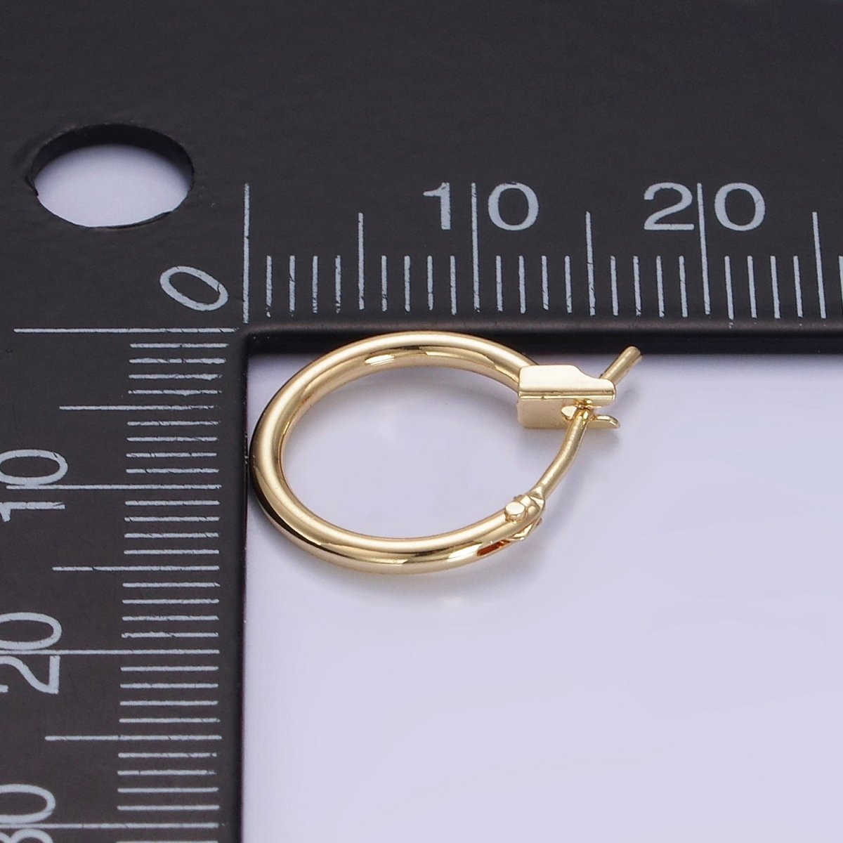 14K Gold Filled 14mm Minimalist Latch Cartilage Hoop Earrings | V540