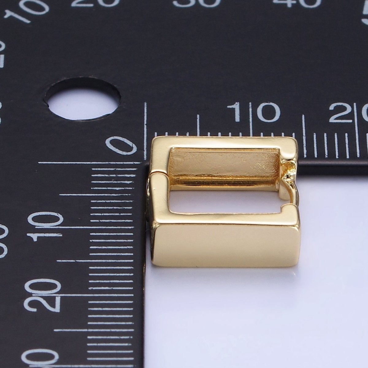 14K Gold Filled 14mm Minimalist Square Huggie Earrings | P480