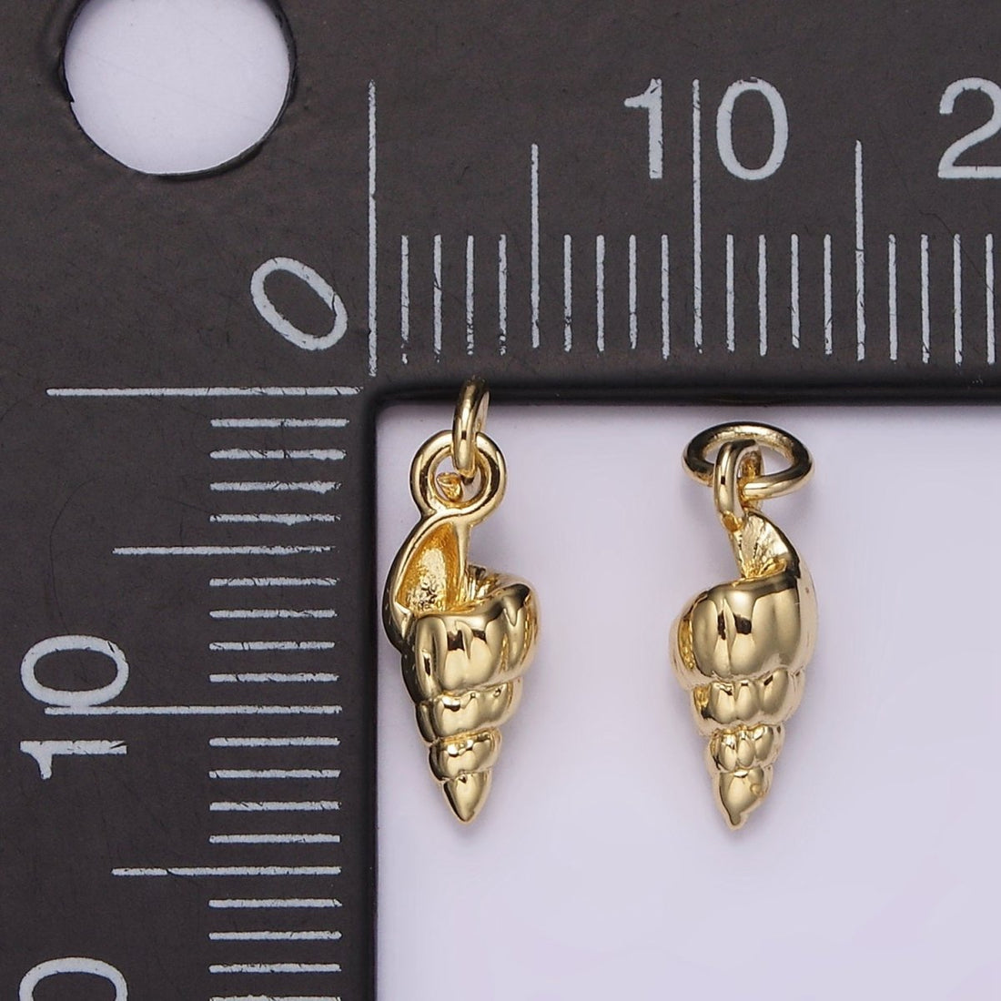 14K Gold Filled 14mm Ocean Sea Shell Puffed Minimalist Mini Charm | AG439