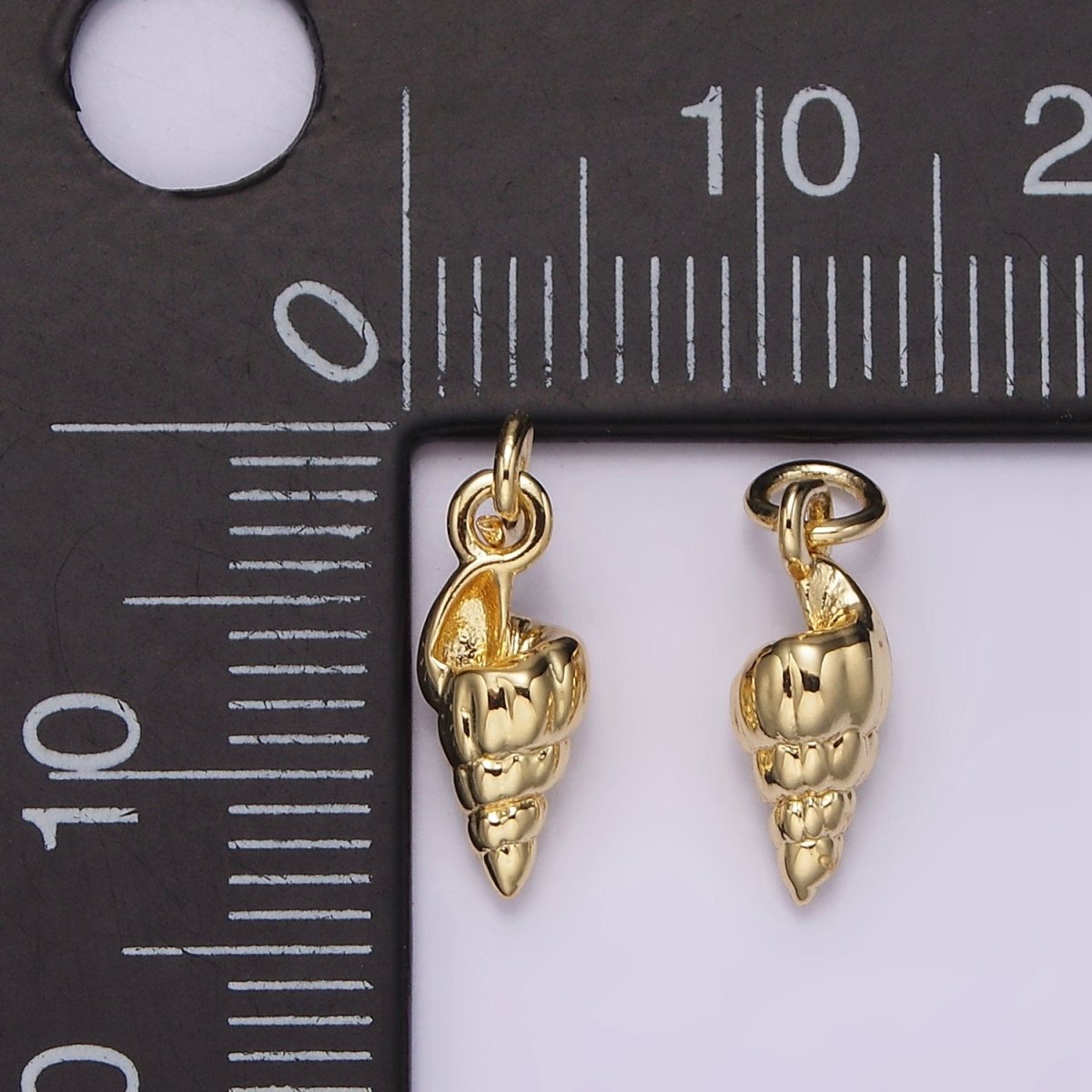 14K Gold Filled 14mm Ocean Sea Shell Puffed Minimalist Mini Charm | AG439
