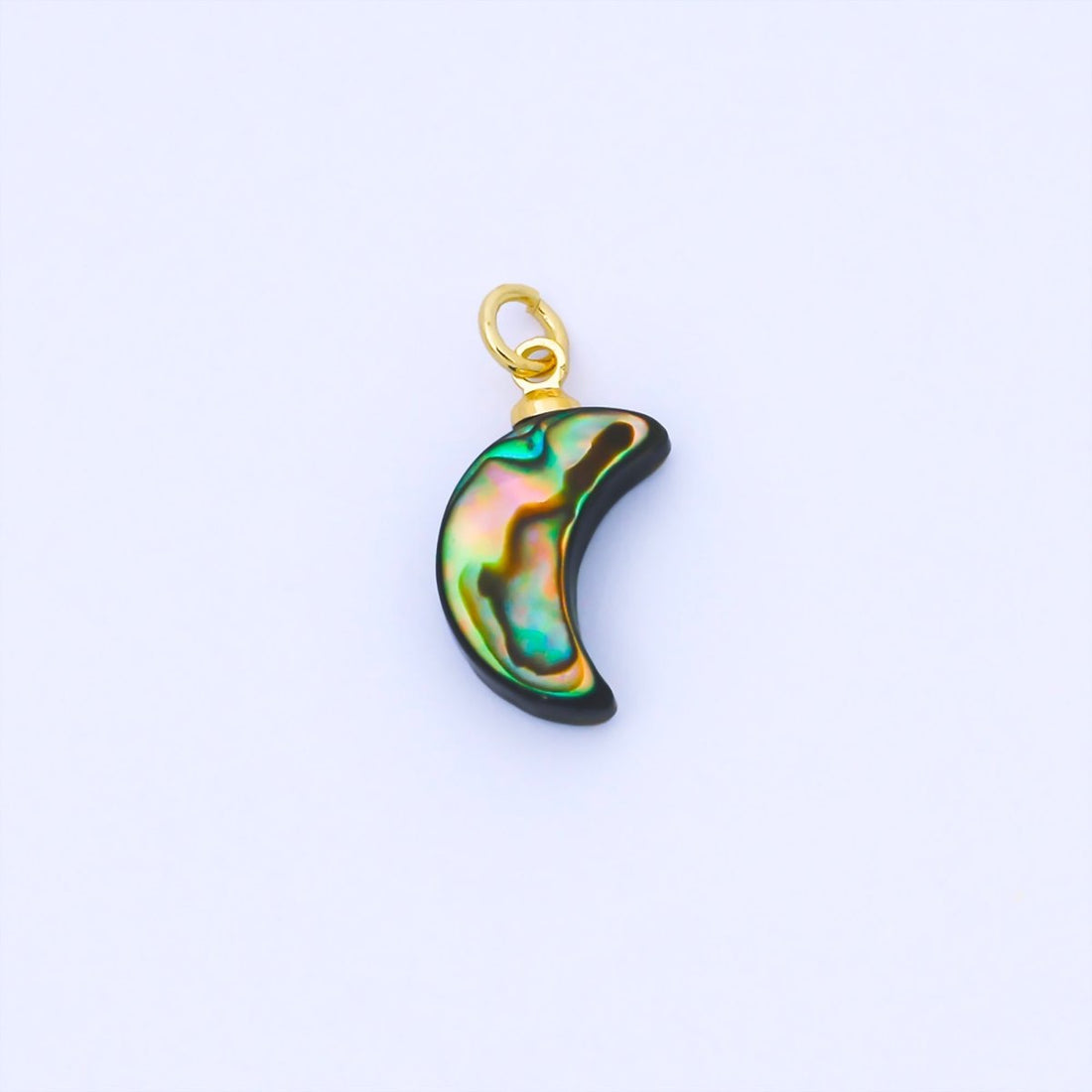 14K Gold Filled 15.5mm Abalone Crescent Moon Charm | AF585