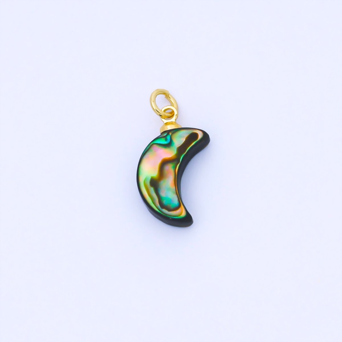 14K Gold Filled 15.5mm Abalone Crescent Moon Charm | AF585