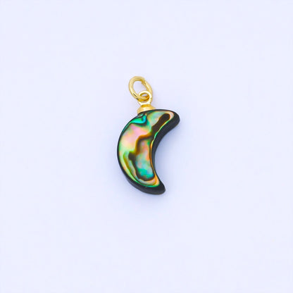 14K Gold Filled 15.5mm Abalone Crescent Moon Charm | AF585