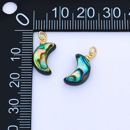 14K Gold Filled 15.5mm Abalone Crescent Moon Charm | AF585
