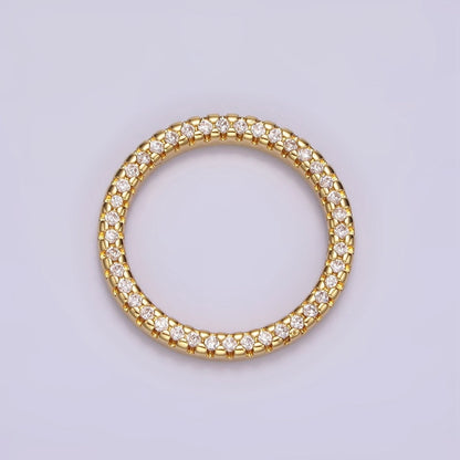 14K Gold Filled 15.5mm Open Round Clear Micro Paved CZ Charm Supply | Z-477