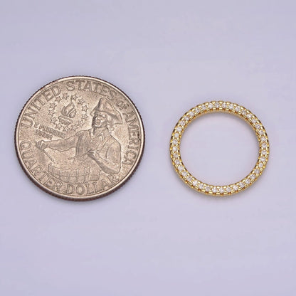 14K Gold Filled 15.5mm Open Round Clear Micro Paved CZ Charm Supply | Z-477