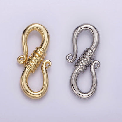14K Gold Filled 15mm Curved Tied S-Hook Clasps Closure Jewelry Supply Findings | Z654