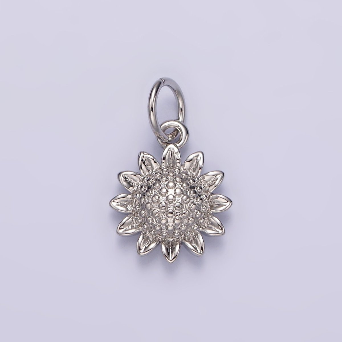 14K Gold Filled 15mm Dotted Sunflower Nature Charm in Gold &amp; Silver | N1110 N1111
