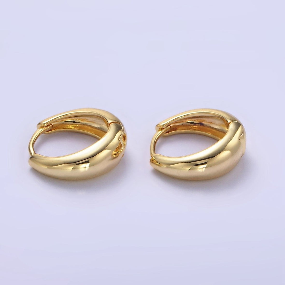 OS 14K Gold Filled 15mm Minimalist Dome Huggie Earrings | P213