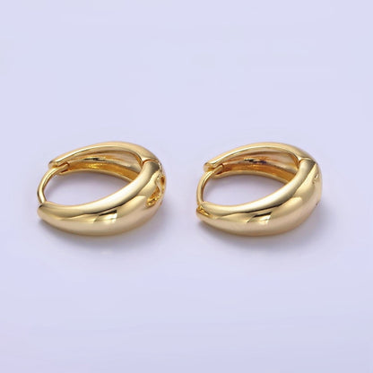 OS 14K Gold Filled 15mm Minimalist Dome Huggie Earrings | P213