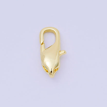 14K Gold Filled 15mm Minimalist Lobster Clasp Closure Finding in Gold &amp; Silver | Z1338