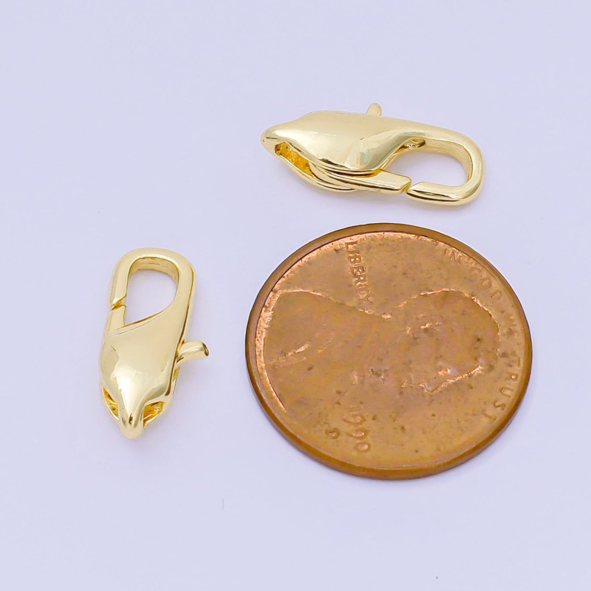 14K Gold Filled 15mm Minimalist Lobster Clasp Closure Finding in Gold &amp; Silver | Z1338