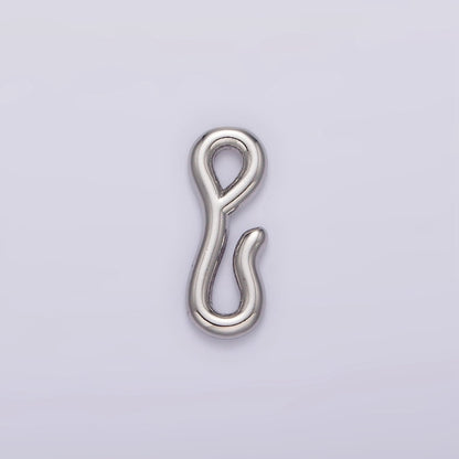 14K Gold Filled 15mm Minimalist Wiggly Hook Closure Supply Findings in Gold &amp; Silver | Z652