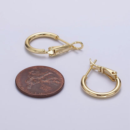 14K Gold Filled 15mm Round Chubby Hinge Hoop Earrings | AE875