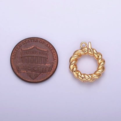 14K Gold Filled 15mm Round Croissant Enhancer Clasps Closure Findings | Z796