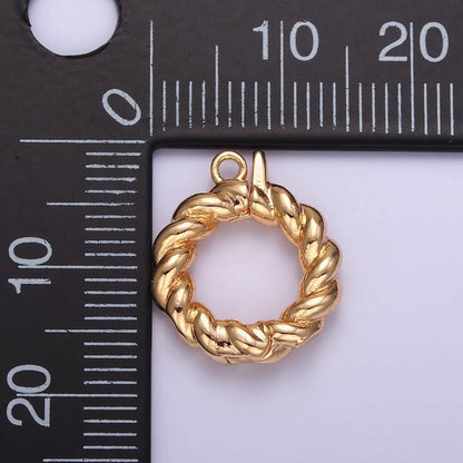 14K Gold Filled 15mm Round Croissant Enhancer Clasps Closure Findings | Z796
