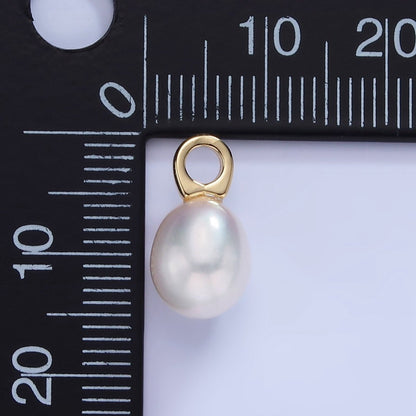 14K Gold Filled 15mm Shell Pearl Drop Pendant | P1745