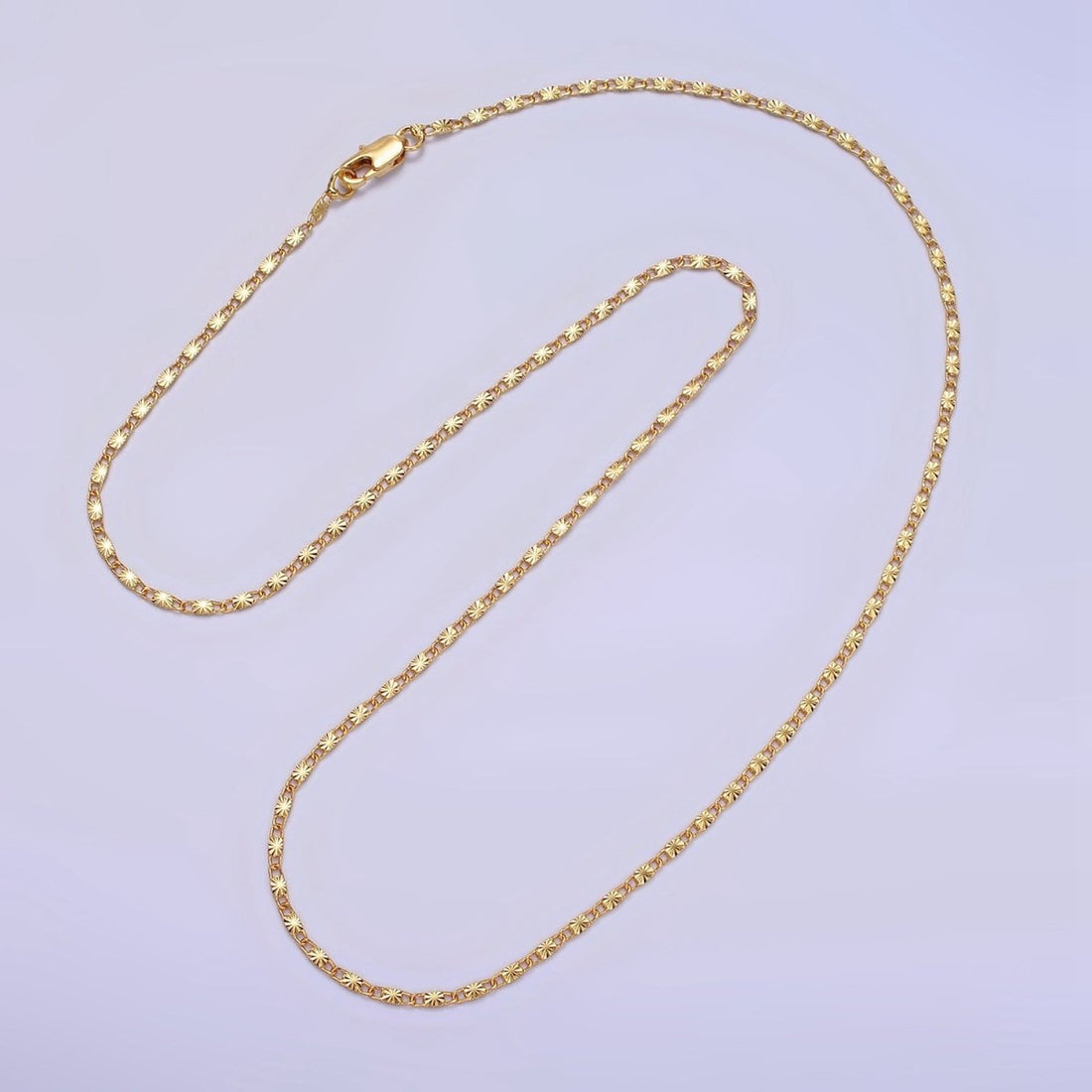 14K Gold Filled 1.5mm Sunburst Scroll Link 18, 20 Inch Layering Chain Necklace | WA-2208 WA-2209 Clearance Pricing