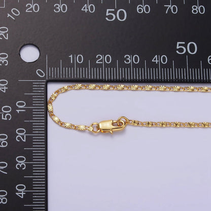 14K Gold Filled 1.5mm Sunburst Scroll Link 18, 20 Inch Layering Chain Necklace | WA-2208 WA-2209 Clearance Pricing