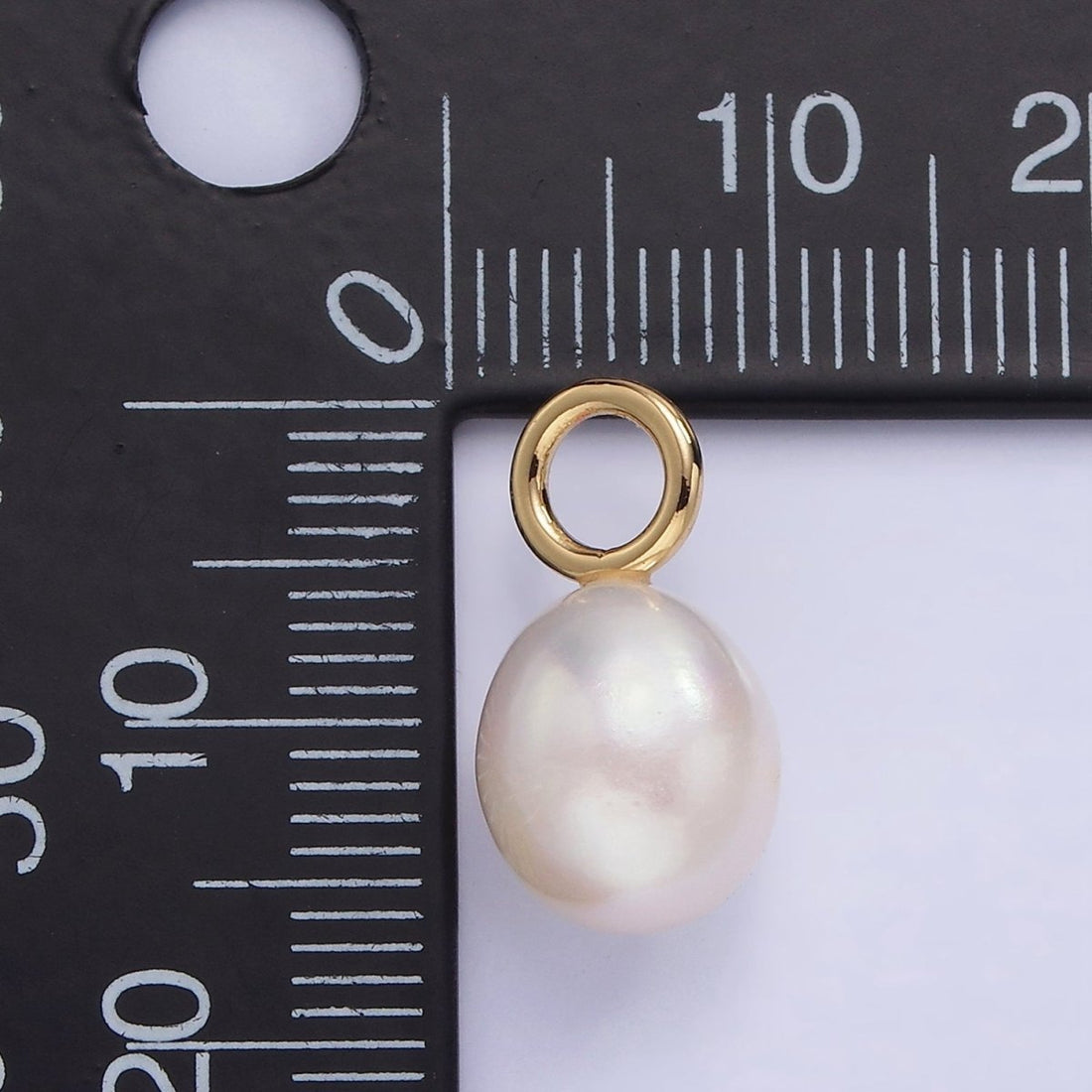 14K Gold Filled 15mm White Freshwater Pearl Teardrop Drop Pendant | P1689