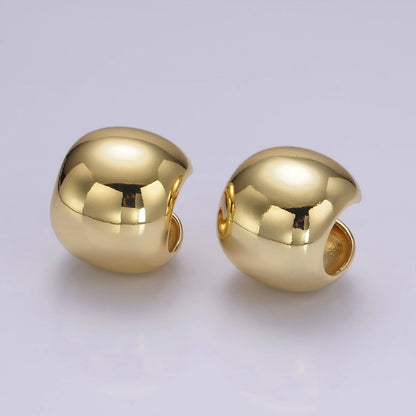 OS 14K Gold Filled 16.7mm Wide Rounded Modern Statement 1 Piece Ear Cuff Earrings | AI155