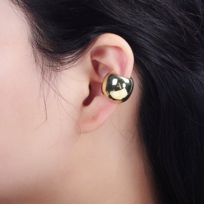 OS 14K Gold Filled 16.7mm Wide Rounded Modern Statement 1 Piece Ear Cuff Earrings | AI155