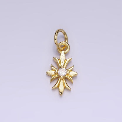 14K Gold Filled 16mm Clear CZ Fleury Cross Add-On Charm | AG647