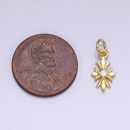 14K Gold Filled 16mm Clear CZ Fleury Cross Add-On Charm | AG647