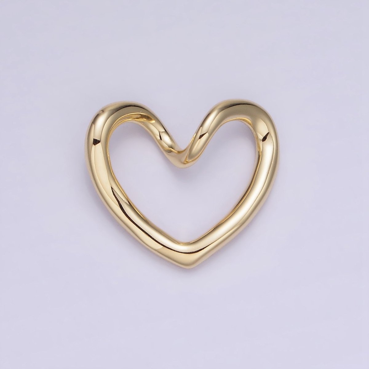 14K Gold Filled 16mm Curved Open Heart Link Pendant Findings | Z712