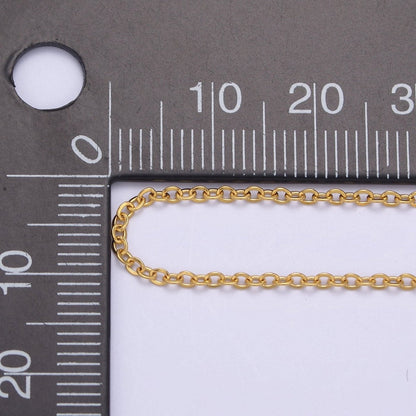 14K Gold Filled 1.6mm Dainty Cable 18.5 Inch Layering Chain Necklace in Gold &amp; Silver | WA-732 WA-733 Clearance Pricing