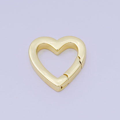 14K Gold Filled 16mm Heart Push Gate Clasp Closure Finding in Gold &amp; Silver | Z1336