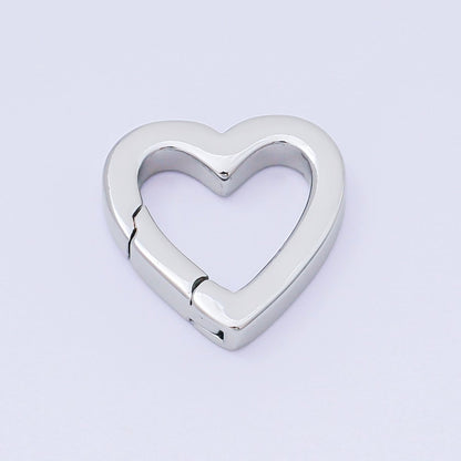 14K Gold Filled 16mm Heart Push Gate Clasp Closure Finding in Gold &amp; Silver | Z1336