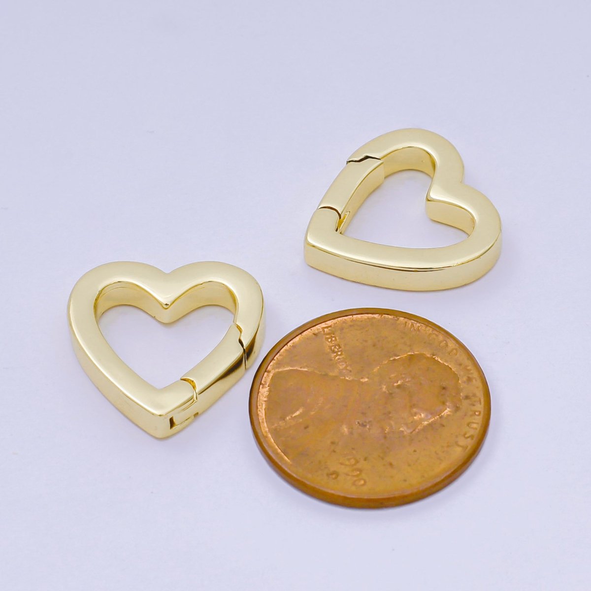 14K Gold Filled 16mm Heart Push Gate Clasp Closure Finding in Gold &amp; Silver | Z1336