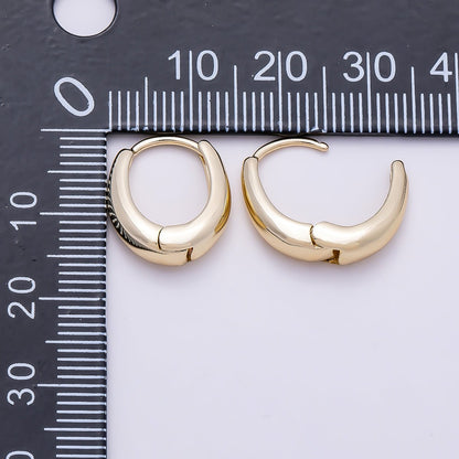 14K Gold Filled 16mm Minimalist Dome U-Shaped Oblong Hoop | Earrings-00698