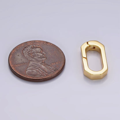 OS 14K Gold Filled 16mm Push Oblong Spring Gate Minimalist Jewelry Findings Supply | Z-807