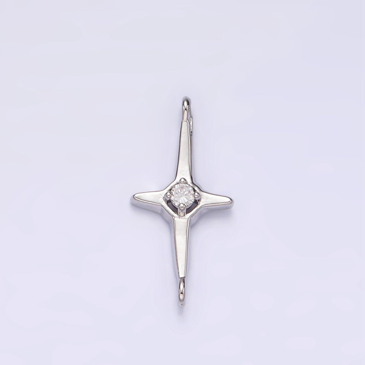 14K Gold Filled 17.7mm Clear CZ Celestial North Star Connector in Gold &amp; Silver | G788 G789