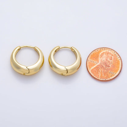 14K Gold Filled 18mm Minimalist Dome Huggie Hoop Earrings | Earrings-00673