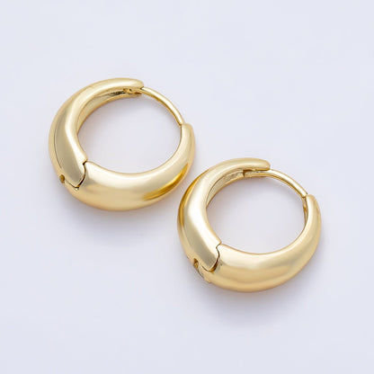 14K Gold Filled 18mm Minimalist Dome Huggie Hoop Earrings | Earrings-00673