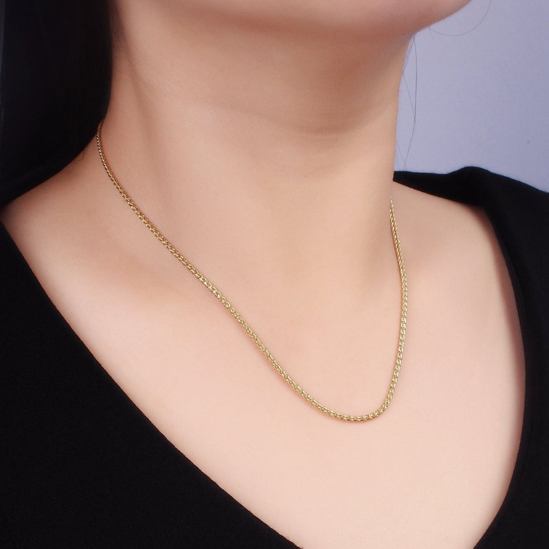 14K Gold Filled 1.7mm Foxtail Chain 18 Inch, 20 Inch Necklace | WA-2461 WA-2462