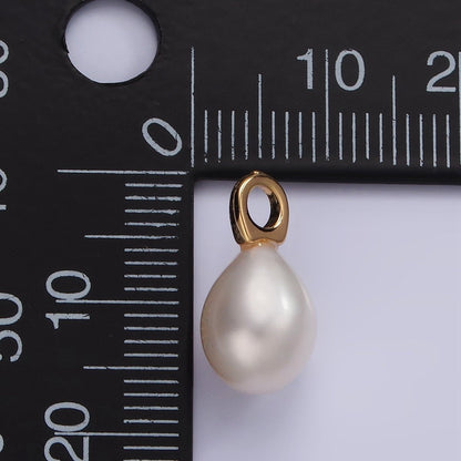14K Gold Filled 17mm Freshwater Pearl Button Drop Pendant | P1642