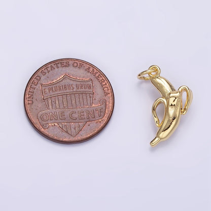 14K Gold Filled 17mm Peeled Banana Fruit Minimalist Charm | D084