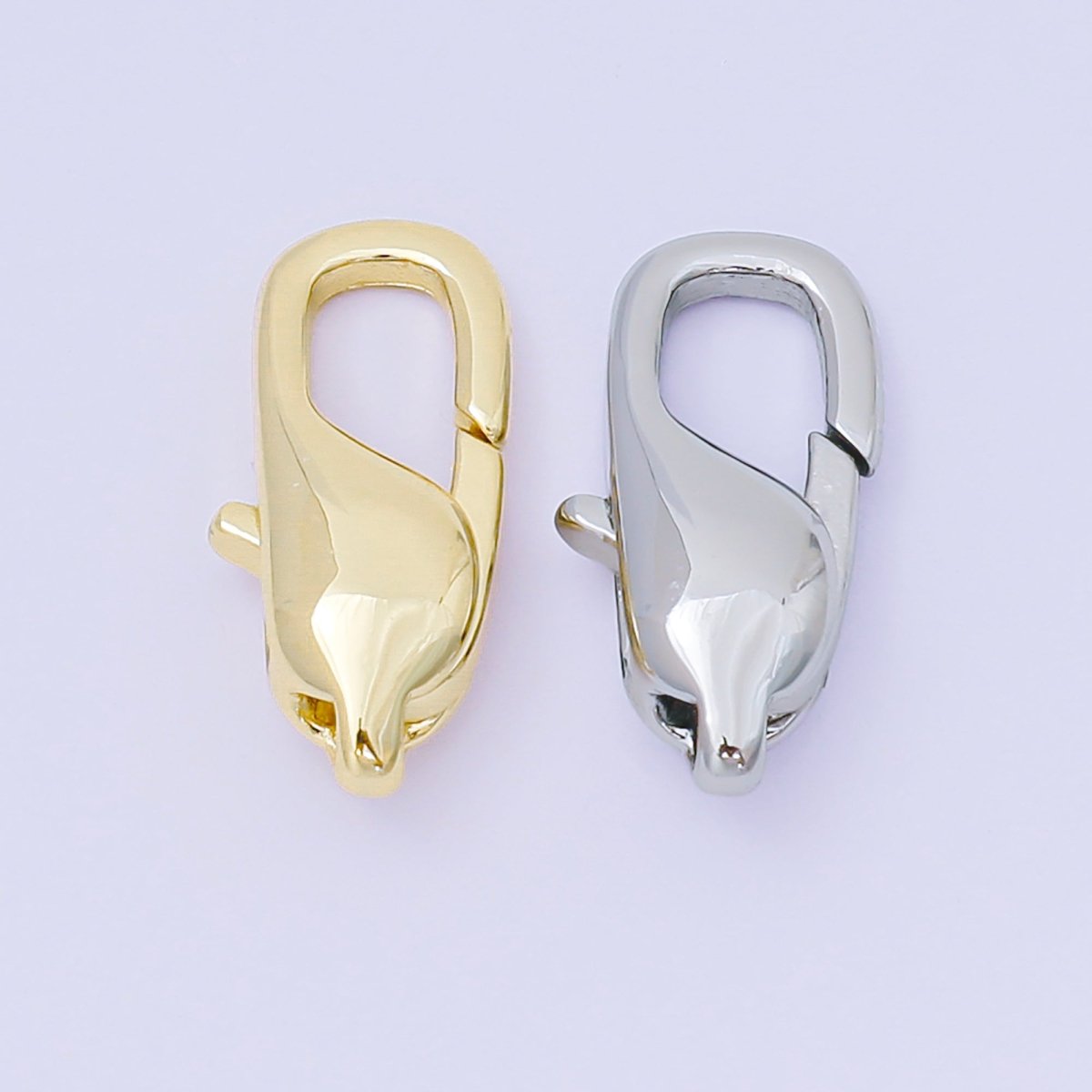 14K Gold Filled 17mm Geometric Lobster Claw Clasp Closure Finding in Gold &amp; Silver | Z1337