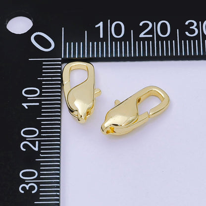 14K Gold Filled 17mm Geometric Lobster Claw Clasp Closure Finding in Gold &amp; Silver | Z1337