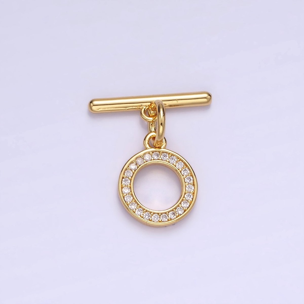 14K Gold Filled 18.5mm Micro Paved CZ OT Toggle Clasps Closure Findings in Gold &amp; Silver | Z714