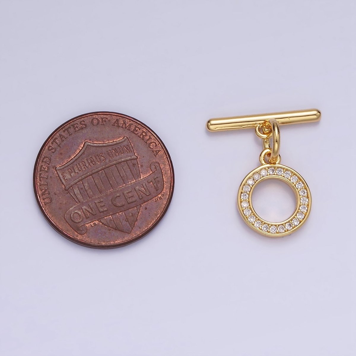 14K Gold Filled 18.5mm Micro Paved CZ OT Toggle Clasps Closure Findings in Gold &amp; Silver | Z714
