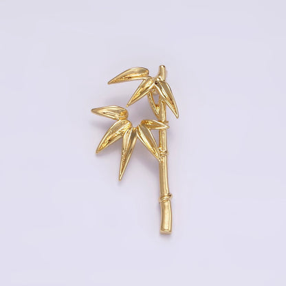 14K Gold Filled 18mm Bamboo Leaf Plant Nature Charm | N1490
