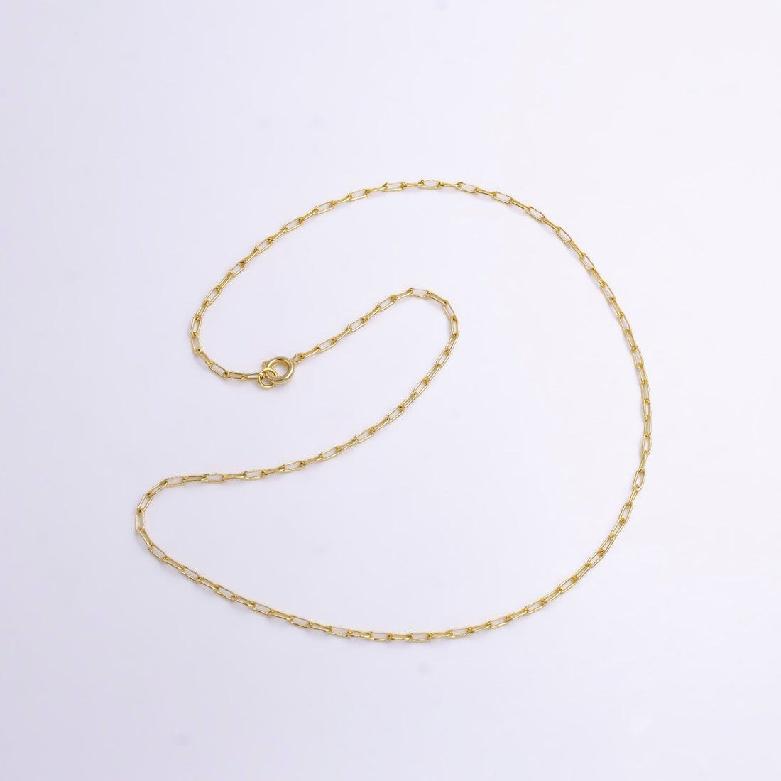 14K Gold Filled 1.8mm Dainty Paperclip 16 Inch Choker Chain Necklace | WA-424 Clearance Pricing