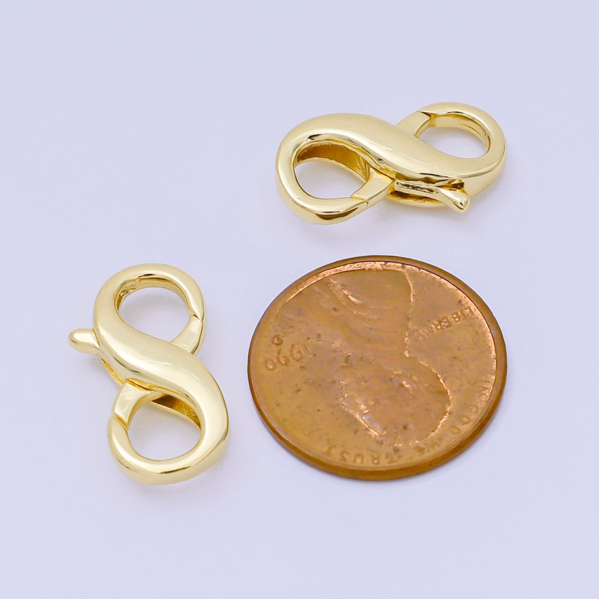 14K Gold Filled 18mm Double Opening Infinity Lobster Clasp Closure Finding in Gold &amp; Silver | Z1339