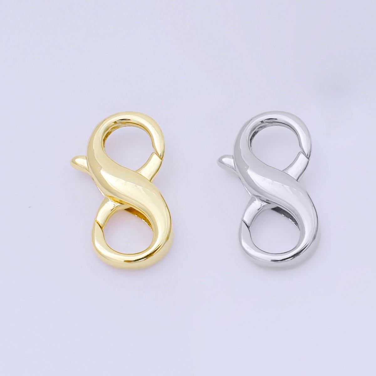 14K Gold Filled 18mm Double Opening Infinity Lobster Clasp Closure Finding in Gold &amp; Silver | Z1339